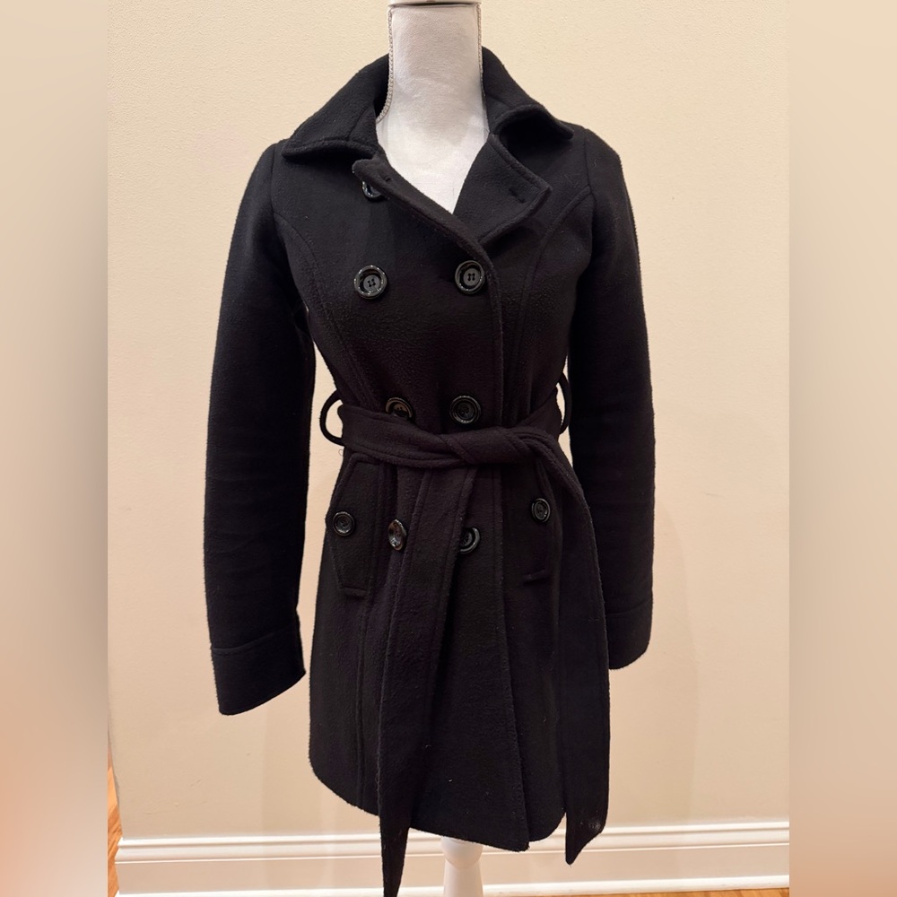Black Double-Breasted Pea Coat